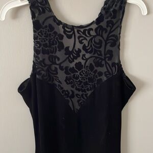 Floor length velvet dress